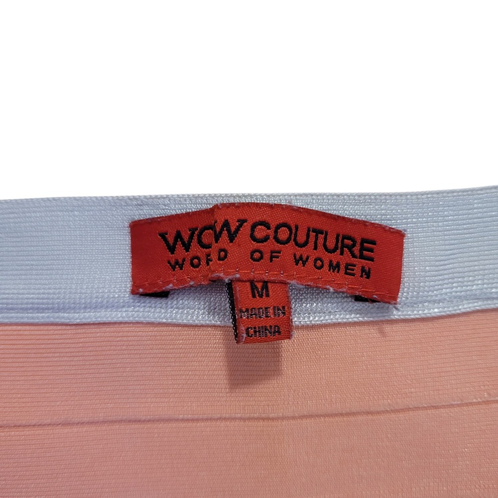 Sunburst Sculpting Bandage Mini Skirt M Coral Peach Snatching Hourglass‎ Baddie - Picture 4 of 5